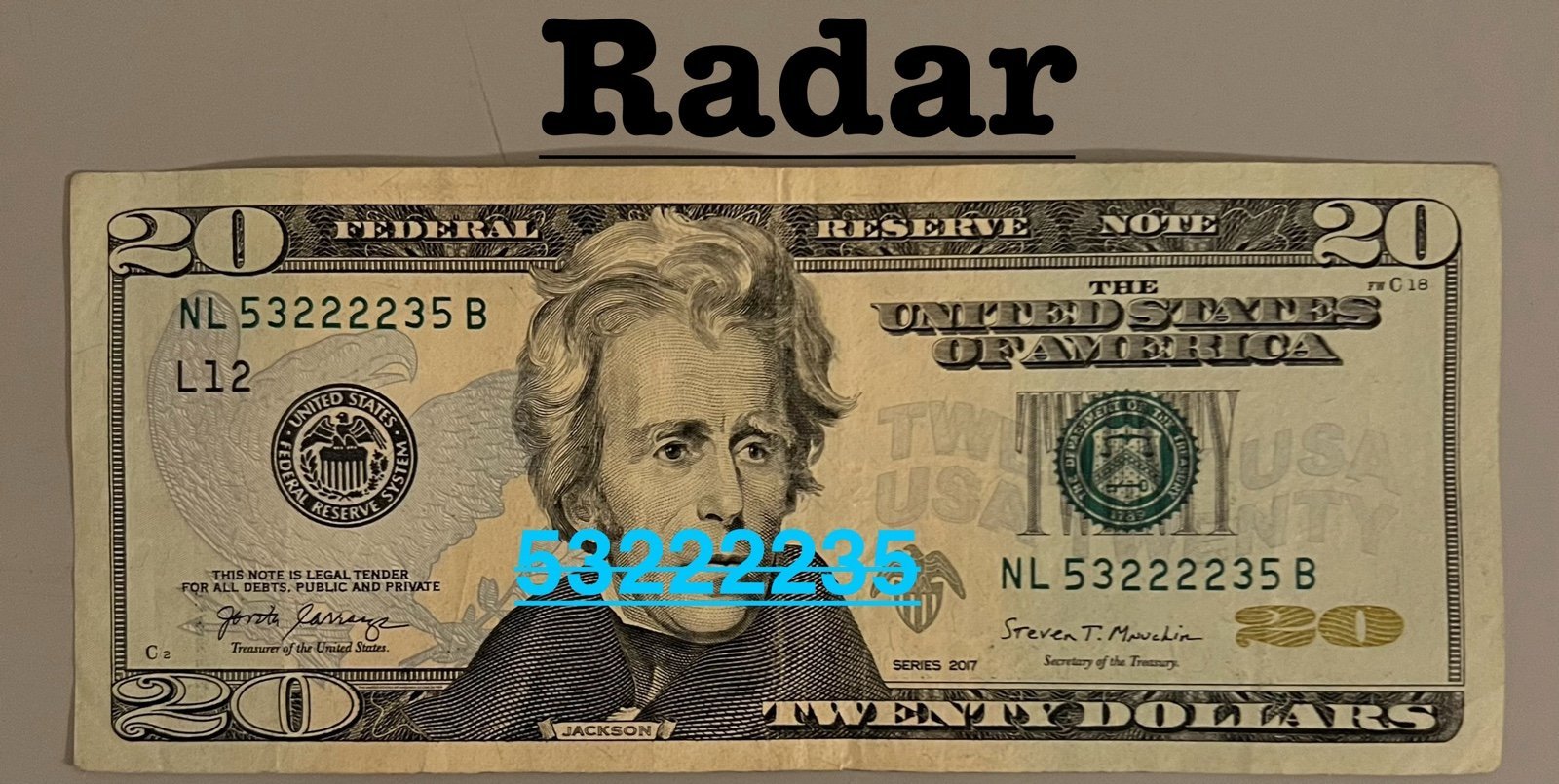 20 Radar serial number 53222235