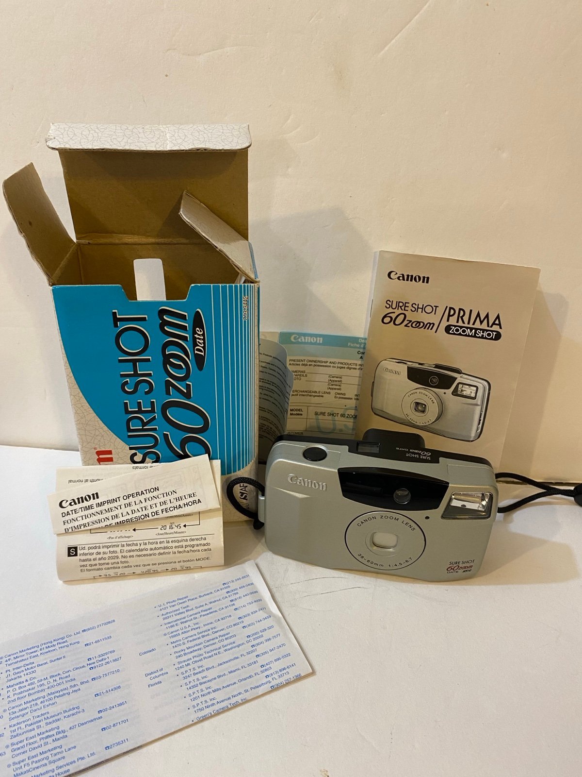 Canon Sure Shot 60 Zoom Date, 35MM, With Box And Manual