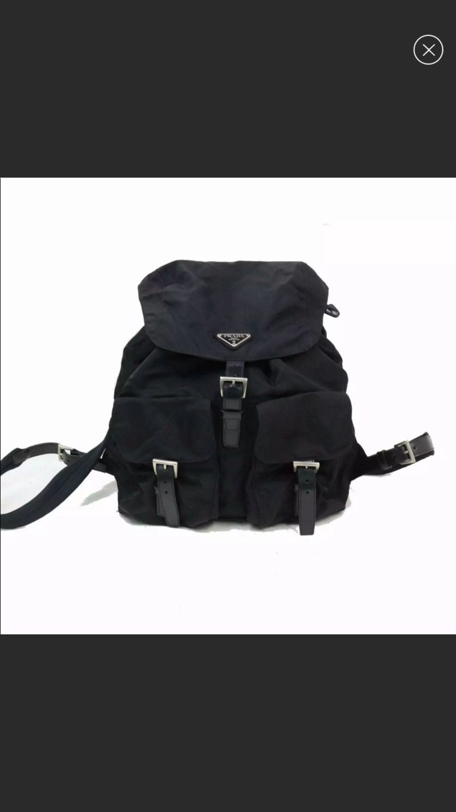 Authentic Prada Black Nylon Backpack