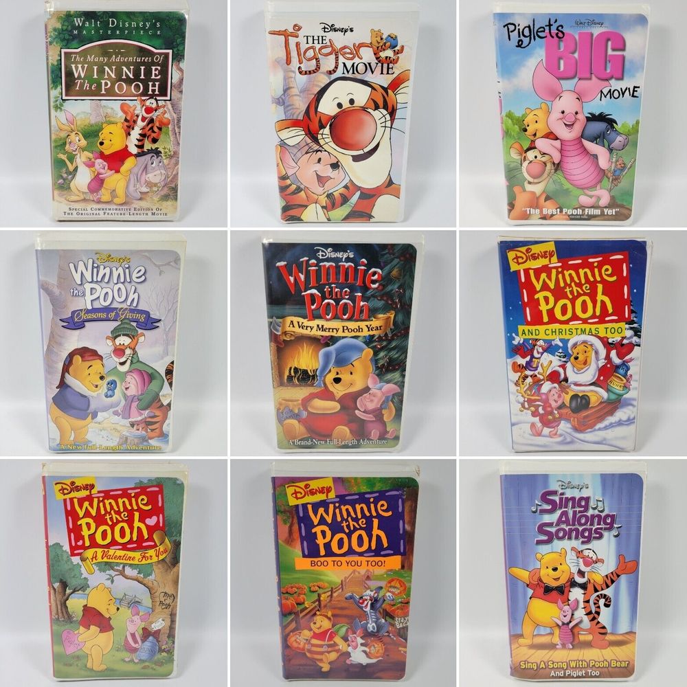 Disney Winnie The Pooh Sing Along Songs Tigger Piglet's Big Movie VHS Tape Lot