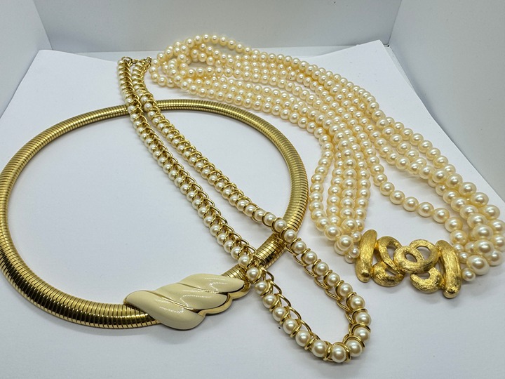 Monet Jewelry Designer Gold-Plated Freshwater Pearl Necklaces - Set of 3
