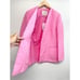 Lafayette 148 New York Linen Silk Blazer Size 8 Pink V Neck Slim Silhouette NEW