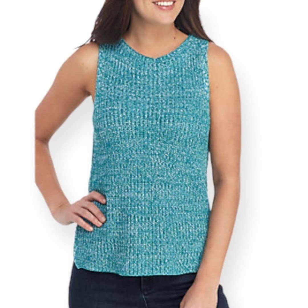 Cupio Sleeveless Knit Marled Sweater Tank Size M