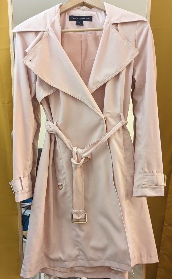 EUC French Connection blush pink trench coat