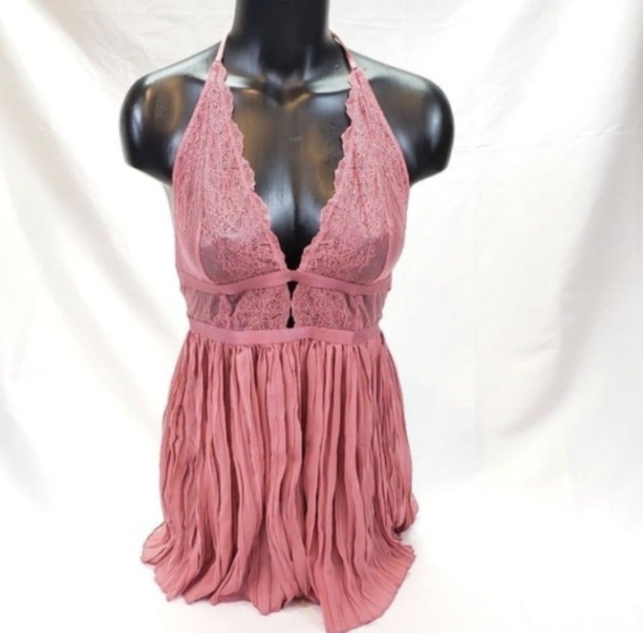 VS Babydoll Slip Lingerie Mesh Lace Gown