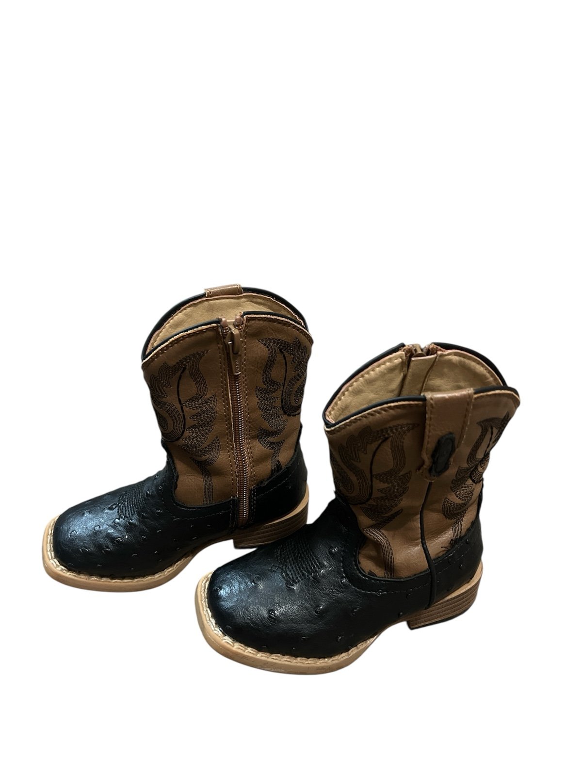 Roper Toddler Boys Faux Ostrich Western Boots