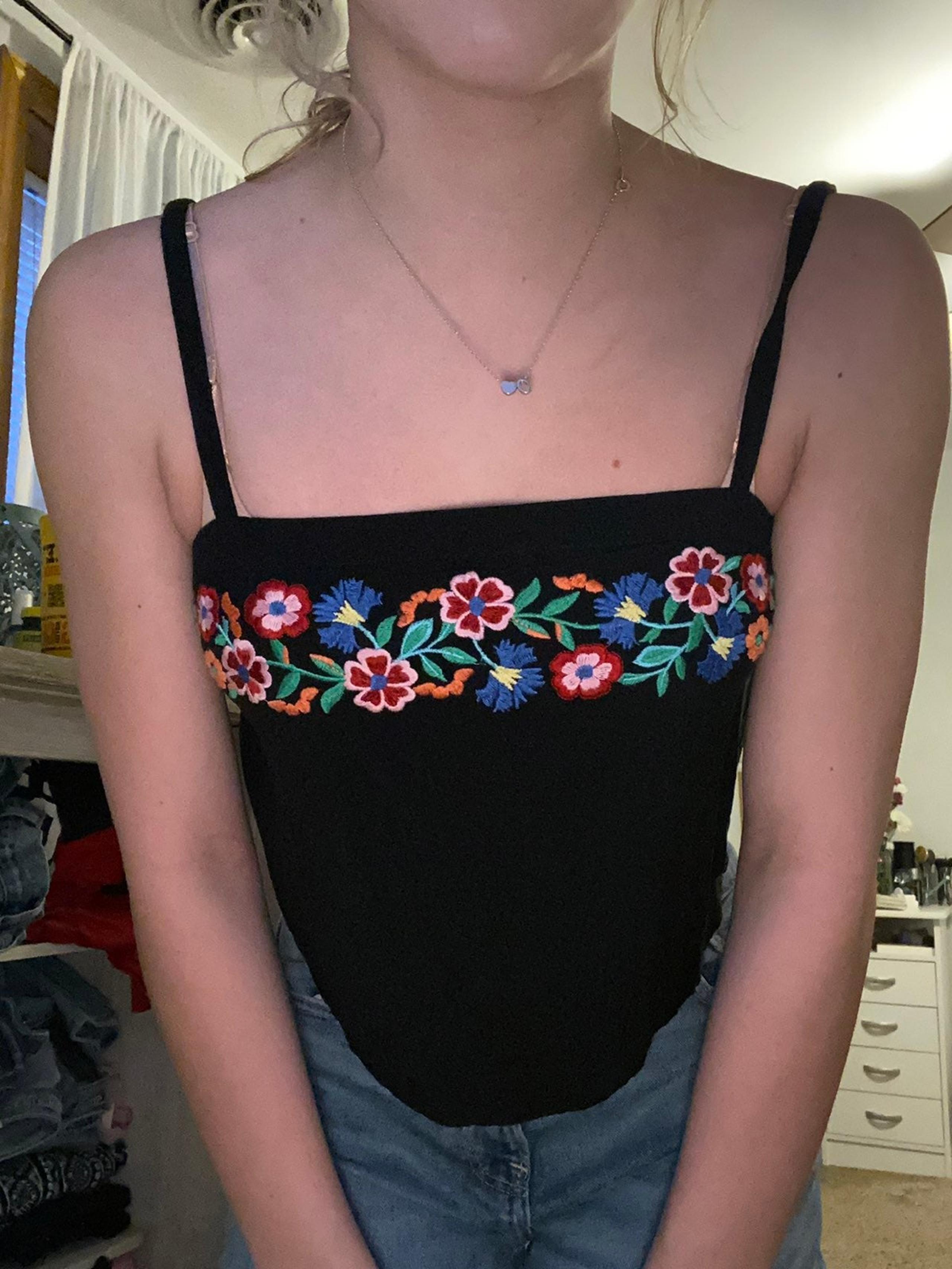 Hollister Black Floral Tanktop