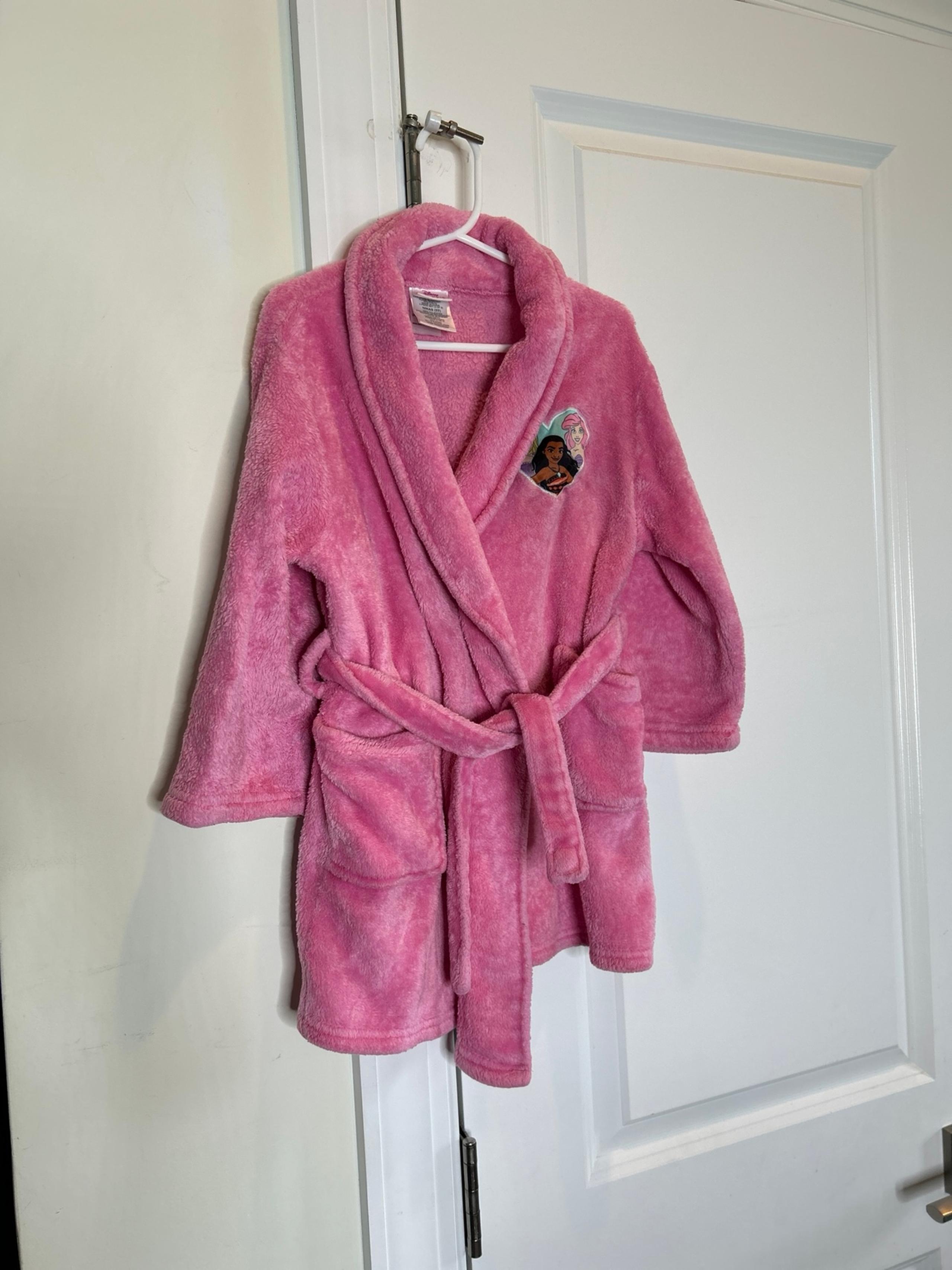 Disney Princesses Pink Fleece Bathrobe Girls Size 5T