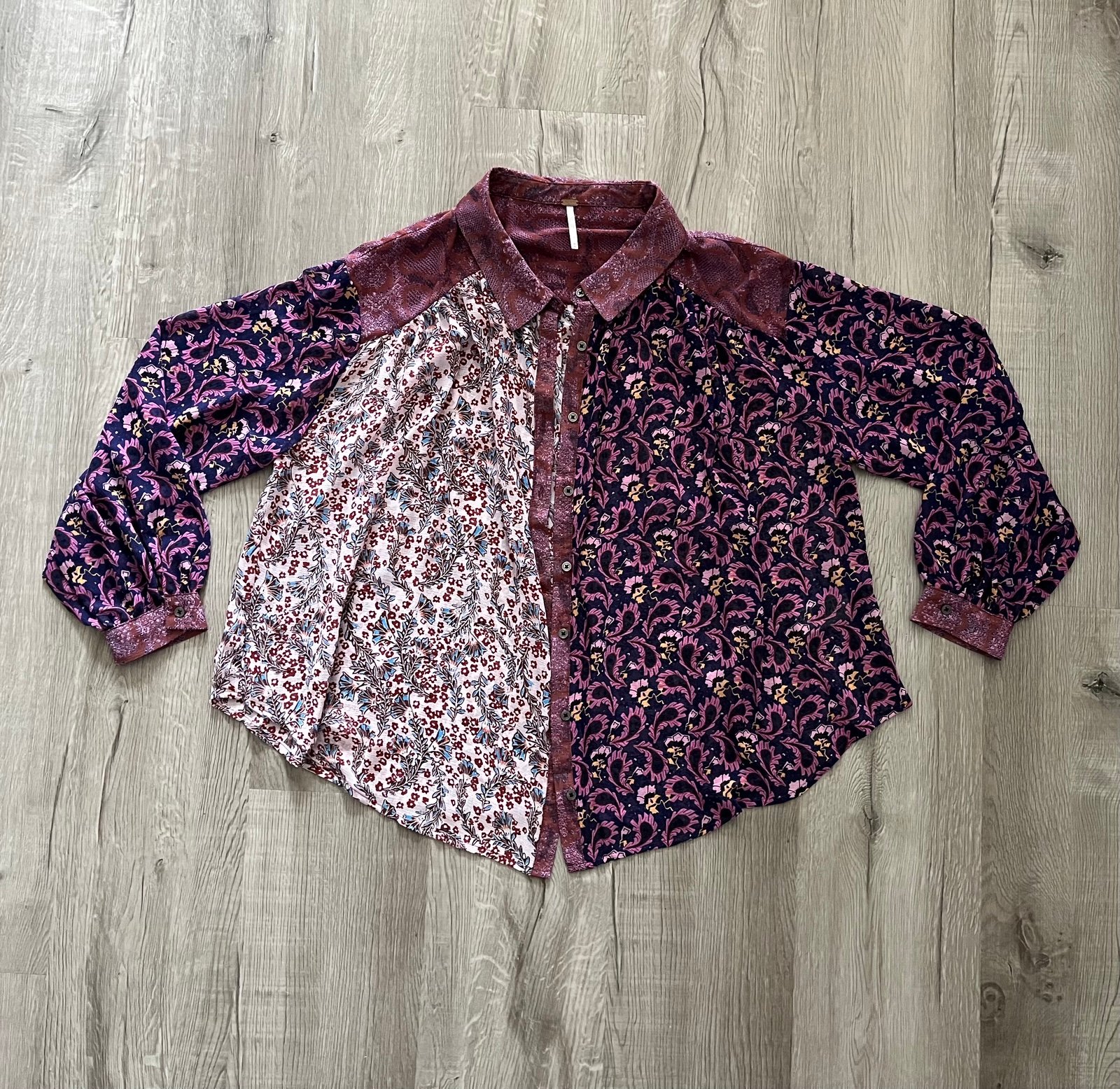 Free People Dark Combo blouse