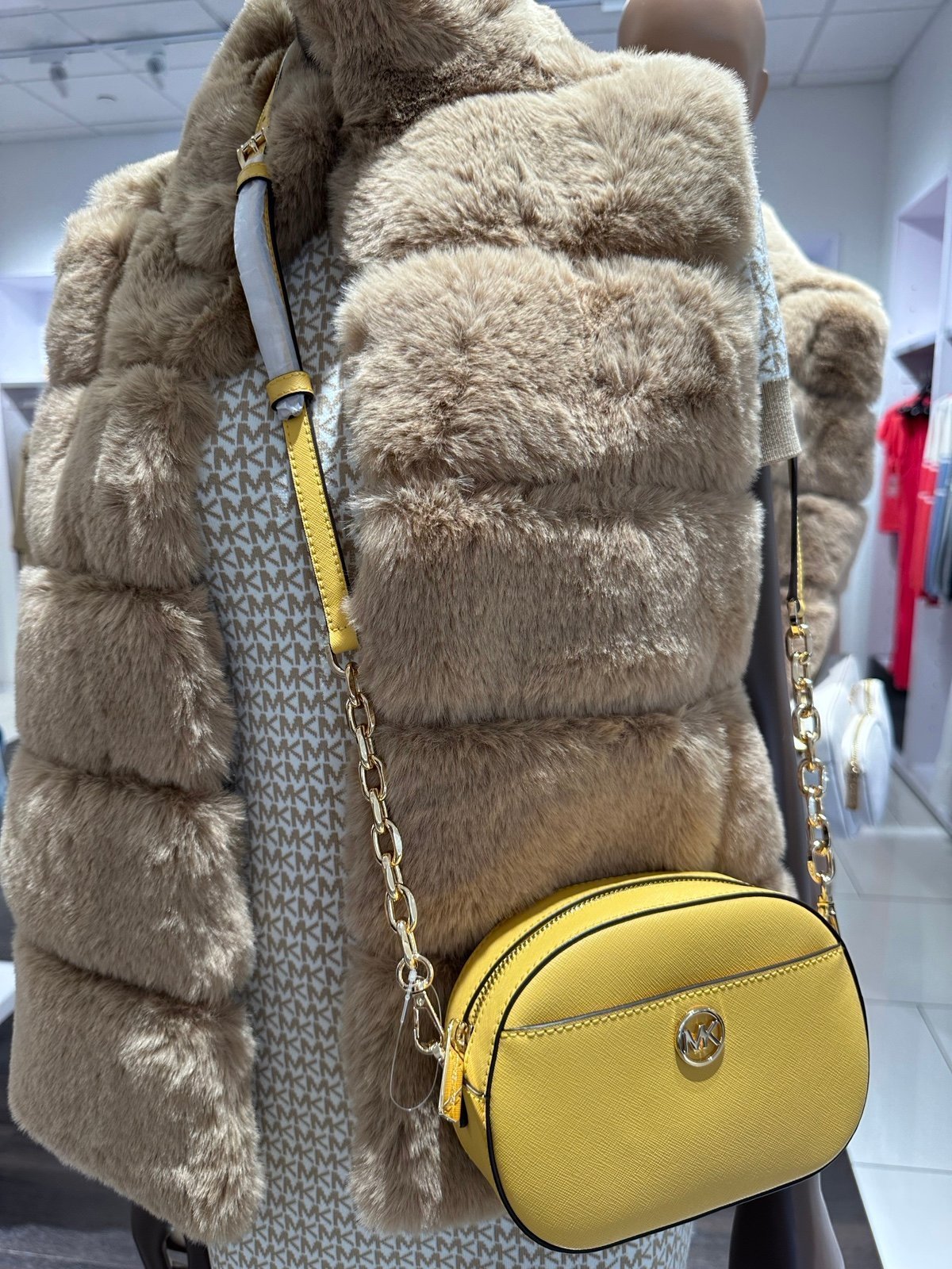 Michael Kors Jet Set Glam Small Front Pocket Obal Crossbody - Daffodil