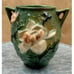 Vintage Roseville Pottery Magnolia 4 Double Handled Vase 86-4
