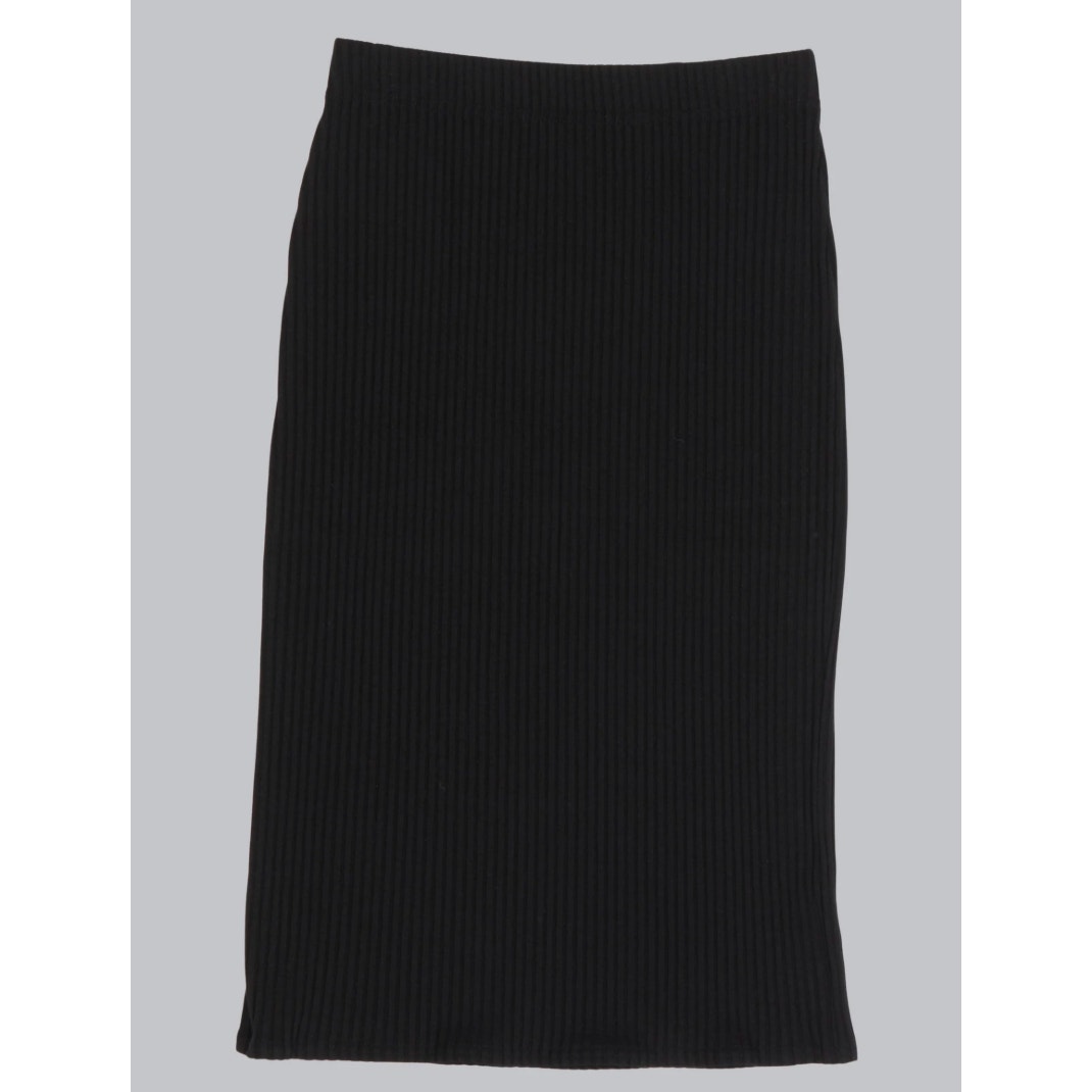 Eileen Fisher Tencel Stretch Rib Skirt XL Black Pull On Capsule Comfy Travel