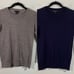 Lot of 2 J Crew Women's Grey & Navy Merino Wool Quarter Sleeve Tops Size XS