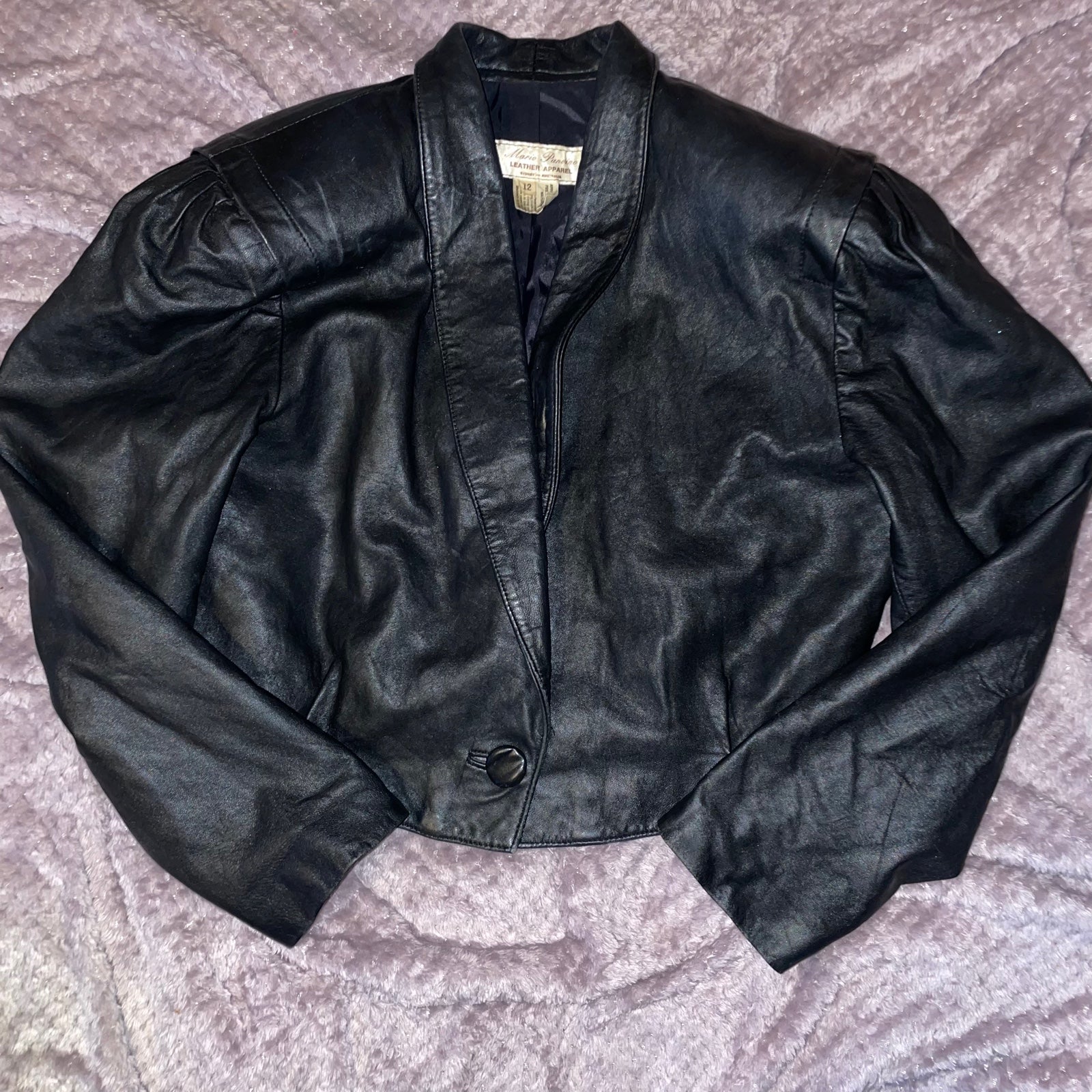 80s Vintage Cropped Leather Jacket