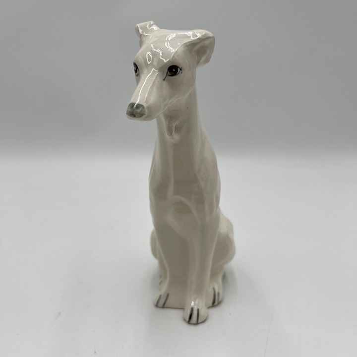 Italian greyhound, Whippet dog figurine ceramics handmade, statuette porcelain F