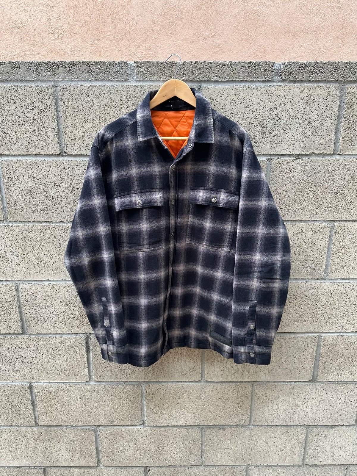 Ksubi Quilted Check Strata Jacket Black/Grey Men's Size M