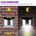 Solar Powered LED Wall Light Control Gutter Fence Outdoor Garden Lamp Waterproof