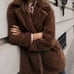 MANGO NWT Sz XS TEDDY Faux Fur Brown Coat Jacket Blogger's FAV. NEW