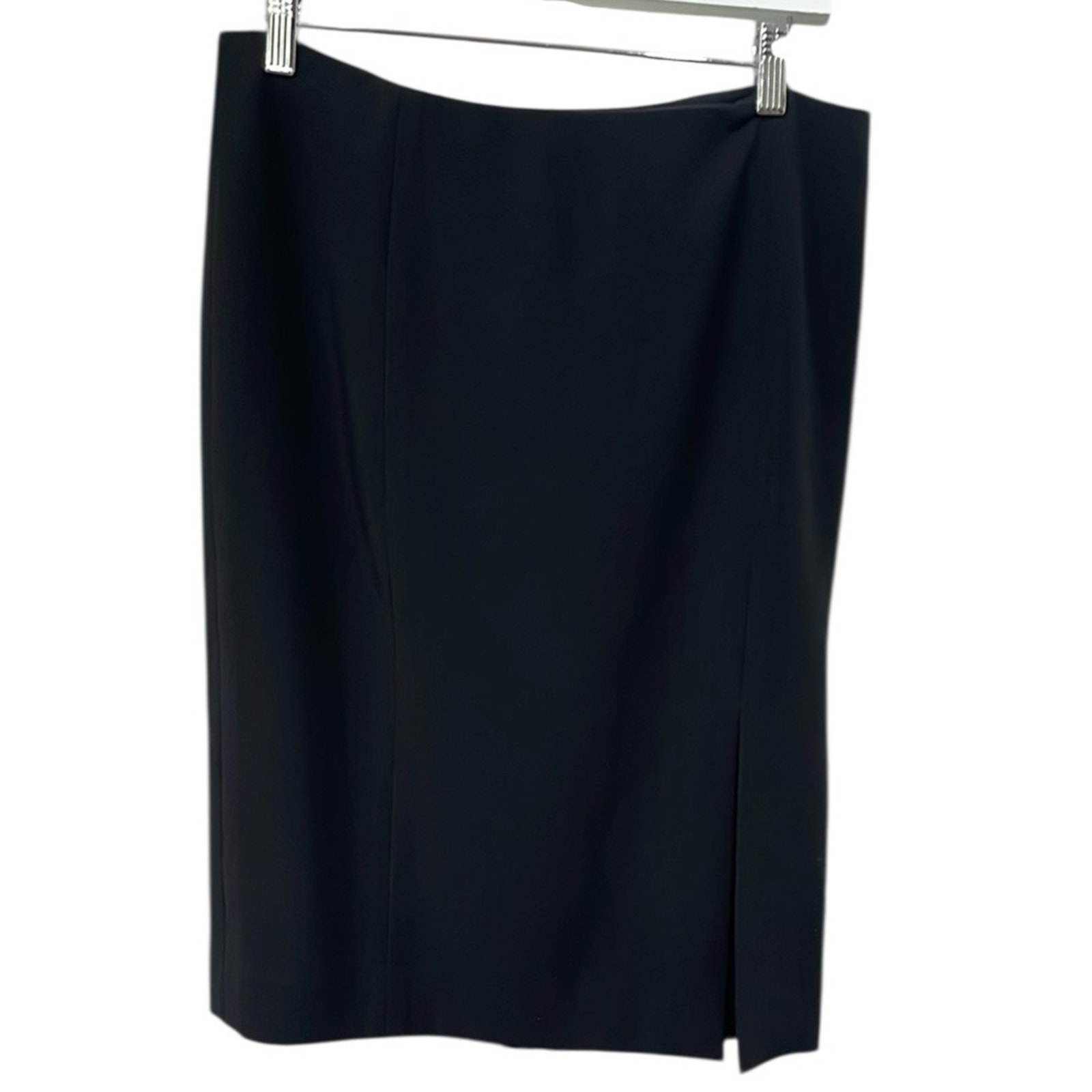 Etcetera Classic Black Skirt Front Slit SZ 10