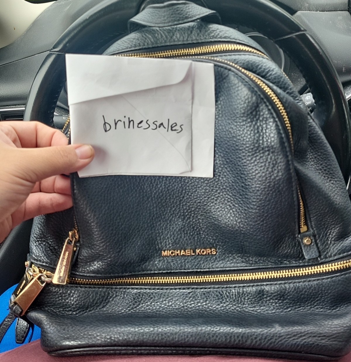 michael kors black backpack purse (Minor Cosmetic Ware) Great Condition