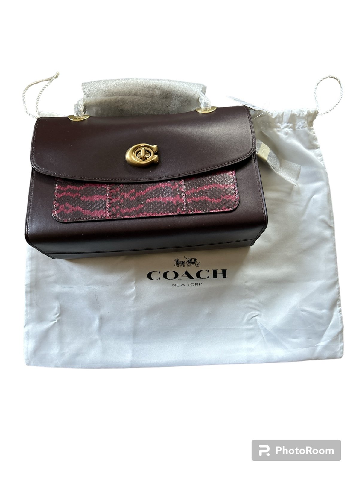 COACH Parker Shoulder Bag Deep Red/Brass One Size