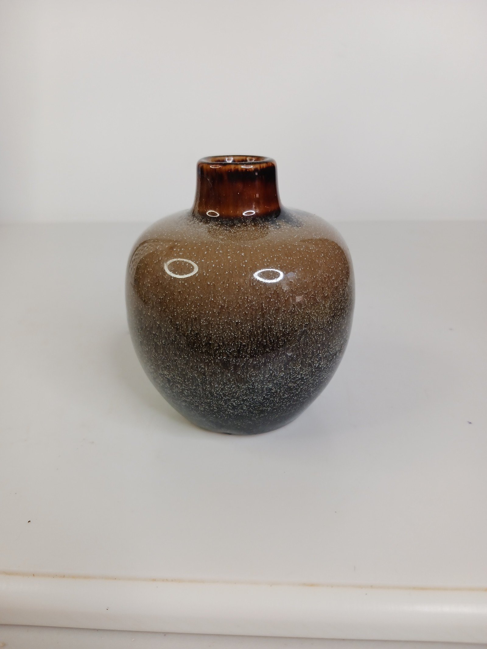 vintage studio pottery bottleneck vase