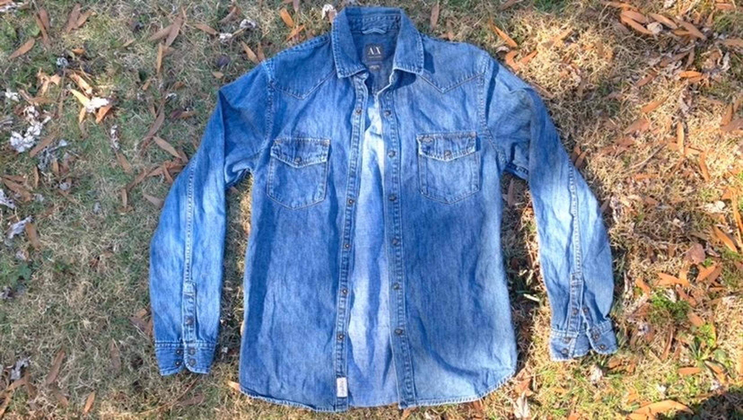 Armani Exchange Designer denim button up shirt size medium excellent condition