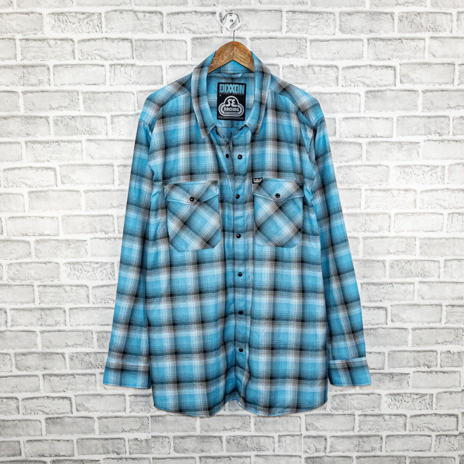 DIXXON Flannel x SE Racing BMX Button up Flannel Shirt blue plaid sz 3XL