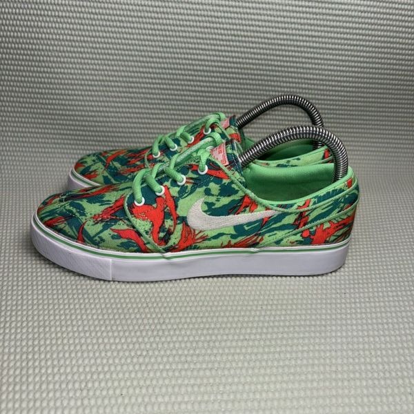 Nike Stefan Janoski Skate Sneakers Size 6Y 657946-316 Green Lizard Camo - detail