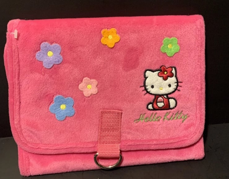 2000 Sanrio Hello Kitty Plush Calendar Planner Holder Folder With Mirror