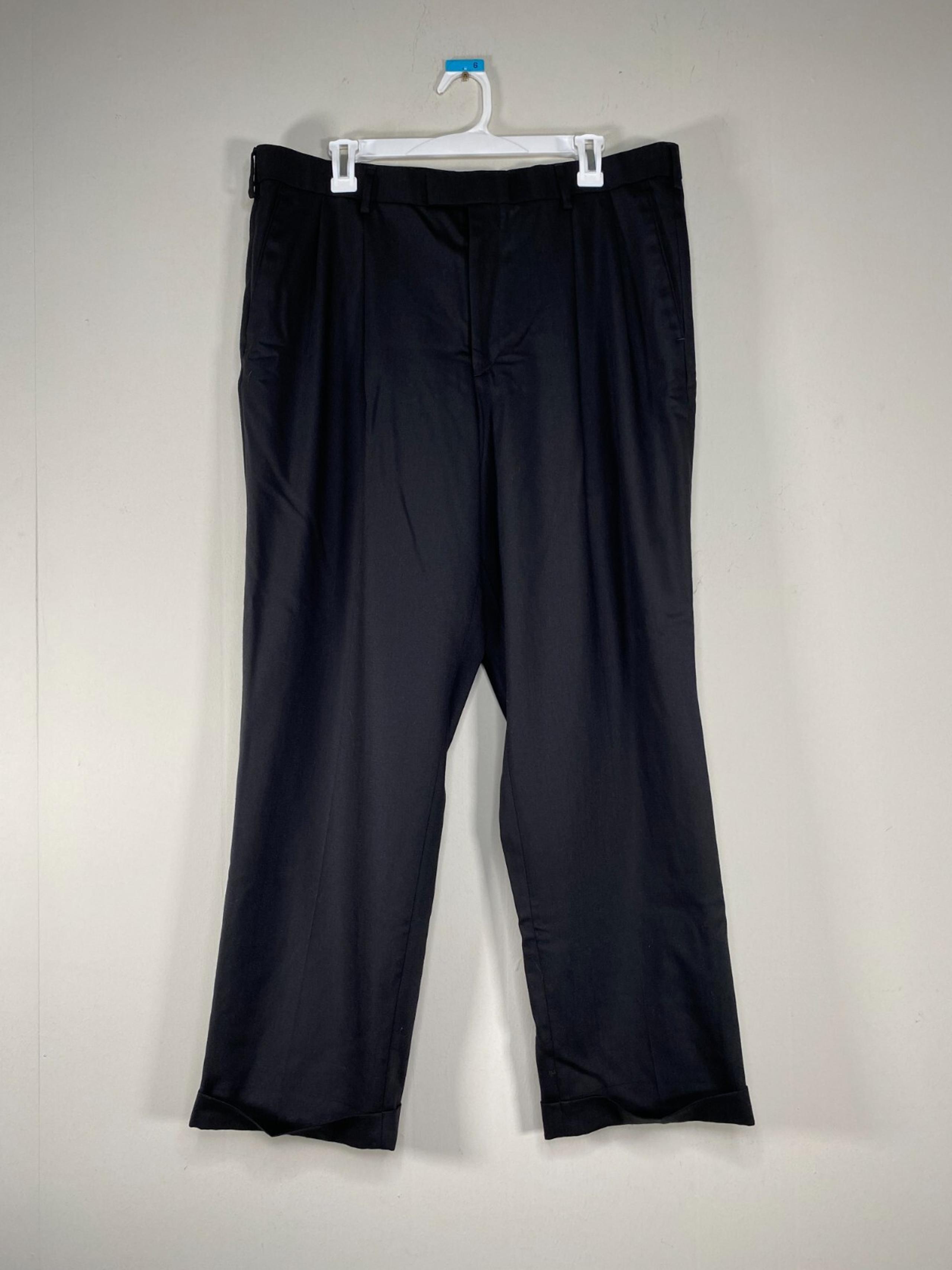 Dockers Wool Blend RELAXED FIT Pleated Dress Pants Men's 36 x 30 Black Office