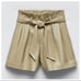 NWT. Zara Olive Faux Leather High Waist Shorts with Belt. Size XL.