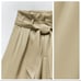 NWT. Zara Olive Faux Leather High Waist Shorts with Belt. Size XL.