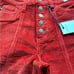 Judy Blue Women's High Rise Button Fly Red Corduroy Ankle Pants Size 1/25
