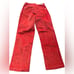 Judy Blue Women's High Rise Button Fly Red Corduroy Ankle Pants Size 1/25