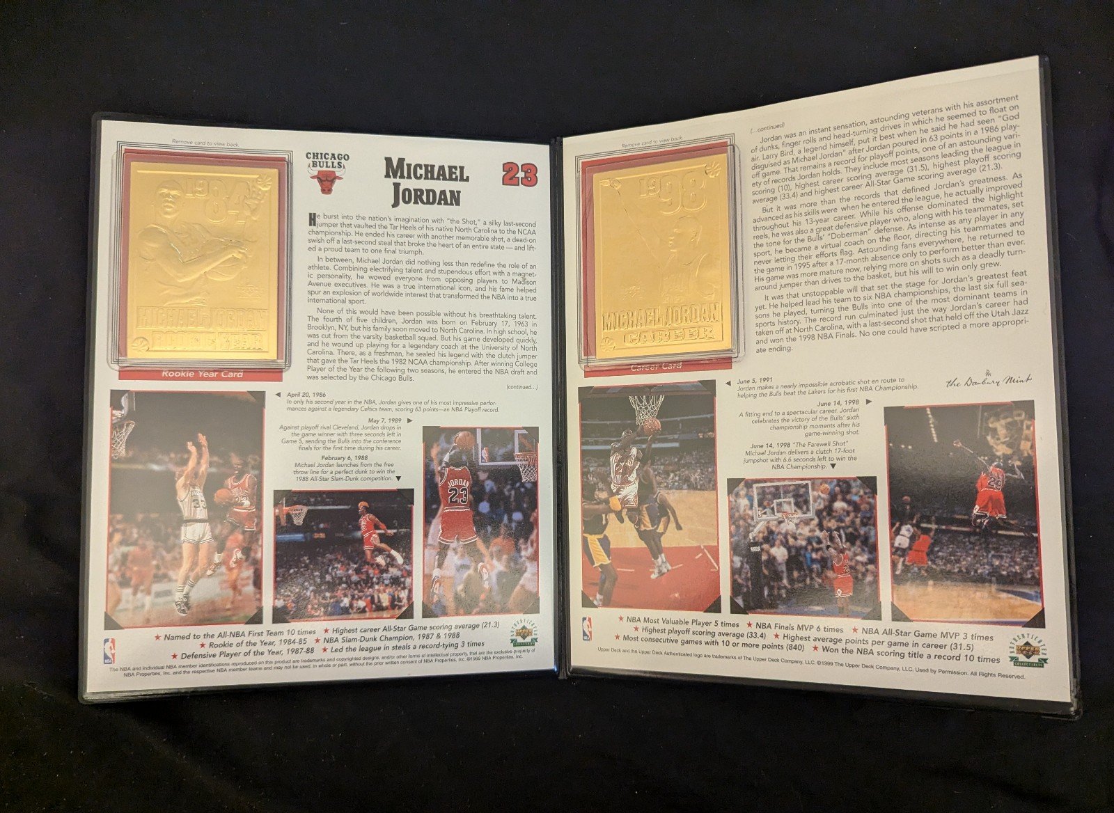 Basketball CardMICHAEL JORDAN 22KT GOLD ROOKIE AND CAREER CARDS