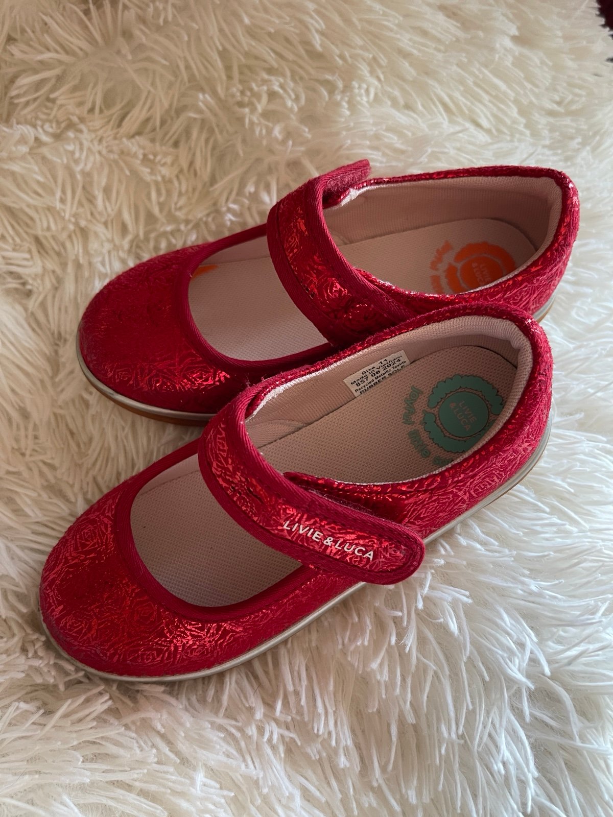 Livie & Luca Ravine ECO Sneaker Mary Jane Red Rose Shimmer