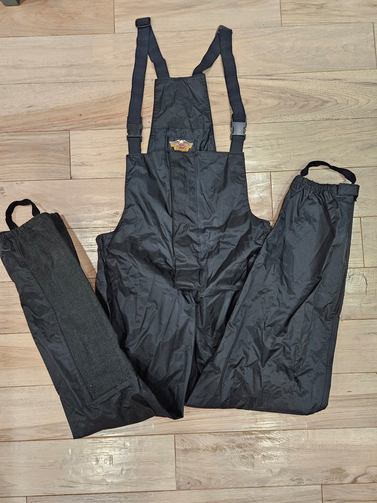 Harley davidson small rain suit overalls nylon and pvc black