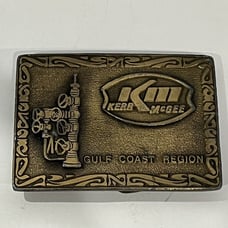 Kerr-McGee Corporation Oil Gulf Coast Region Employee Brass Belt Buckle Hit Line