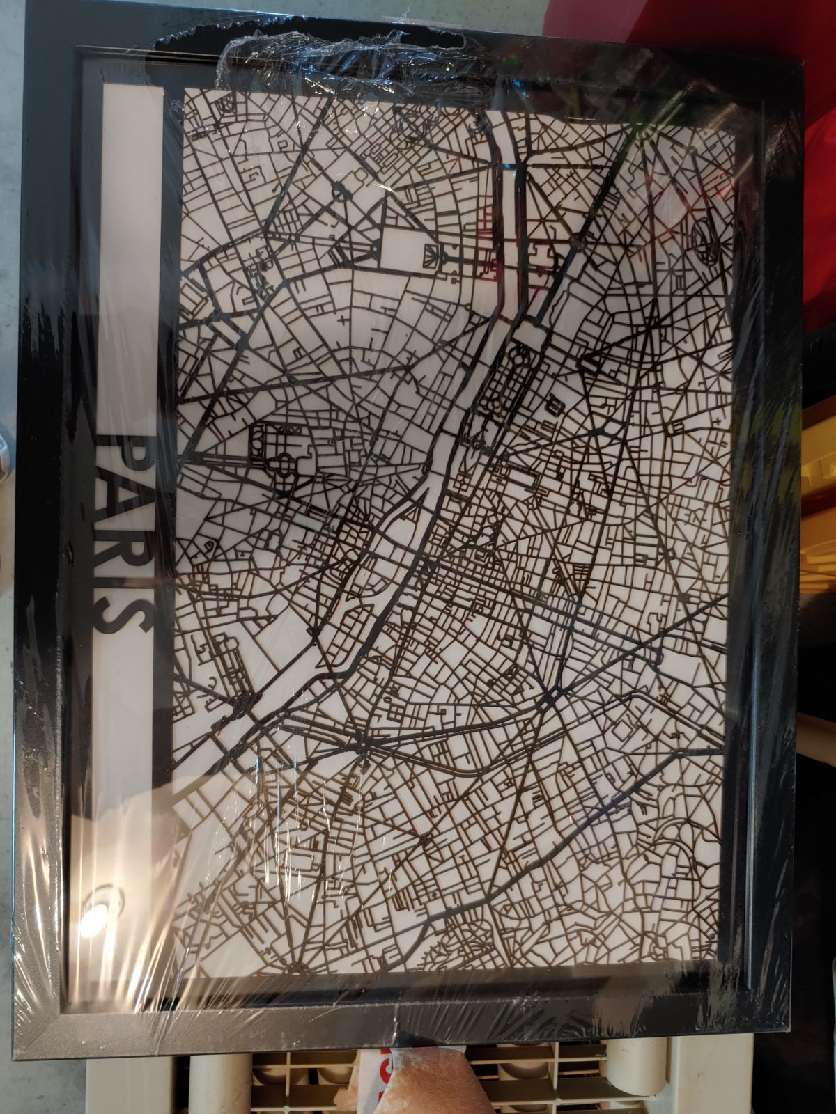 Laser cut City of Paris Map