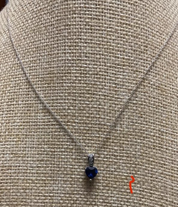 10k Gold Blue Sapphire Pendant With 10k Gold Chain - FIRM