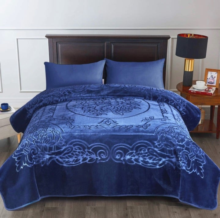 Fleece Blanket King Size, Heavy Korean Mink Blanket 85 X 95 Inches- 9 Lbs
