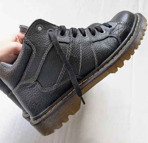 Vintage Dr Martens Harrisland Black Leather Work Boots Size 12 Fast shipping