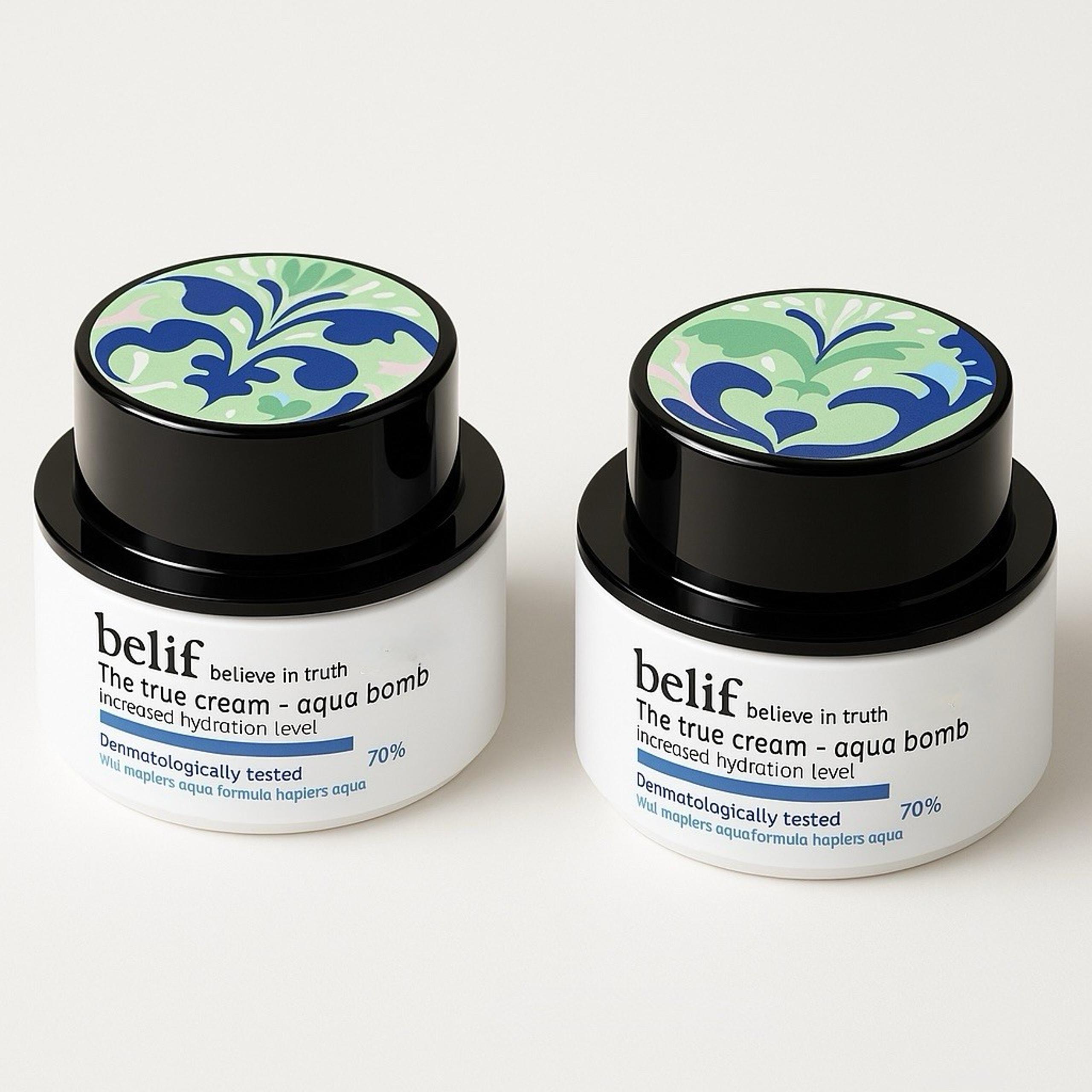 Belif The True Cream Aqua Bomb 0.84 oz - 2 Pack | Increased Hydration | Travel