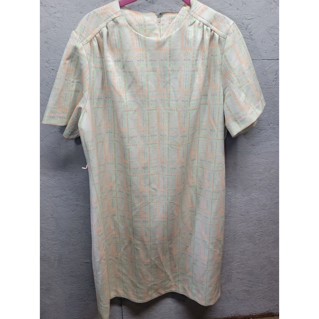 Lady Laura By Toni Todd Vintage 70s A-Line Polyester Dress Sz XL