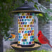 Solar Bird Feeder for Outdoor Hanging - Small Bird Seedes Feeder with Mosaic Sta