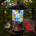 Solar Bird Feeder for Outdoor Hanging - Small Bird Seedes Feeder with Mosaic Sta