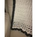 Vintage Crocheted Knit Afghan Lap Blanket Throw 46 x 50 Gray White Handmade nice
