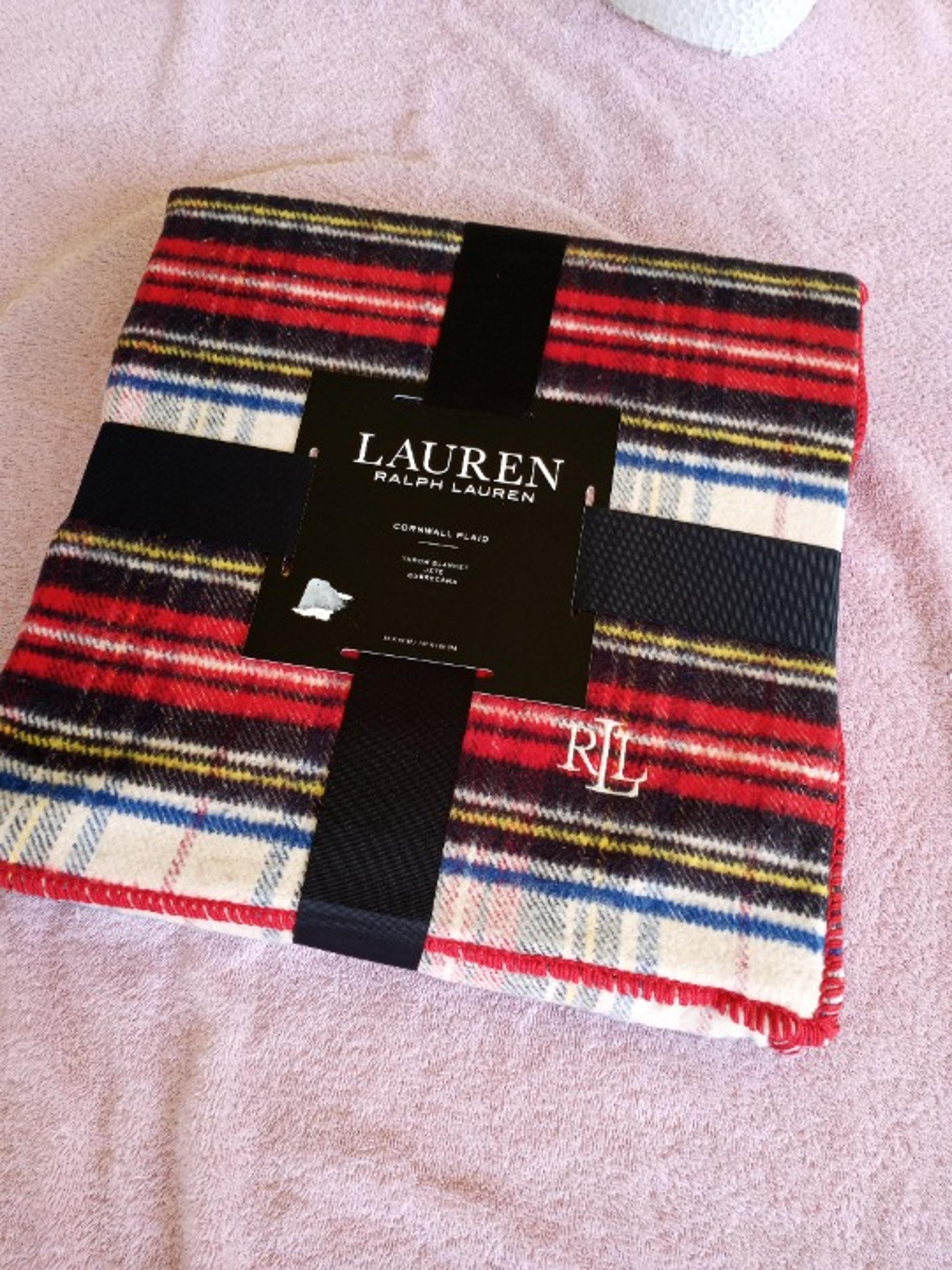 Lauren Ralph Lauren plaid throw blanket brushed cotton