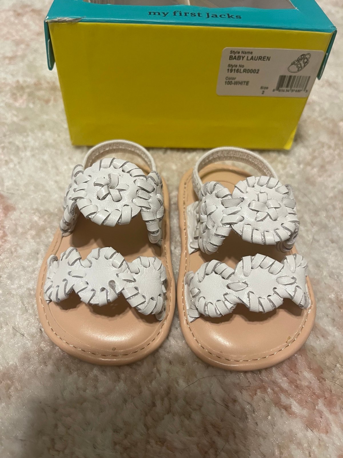 Jack Rogers Sandals White - baby size 2